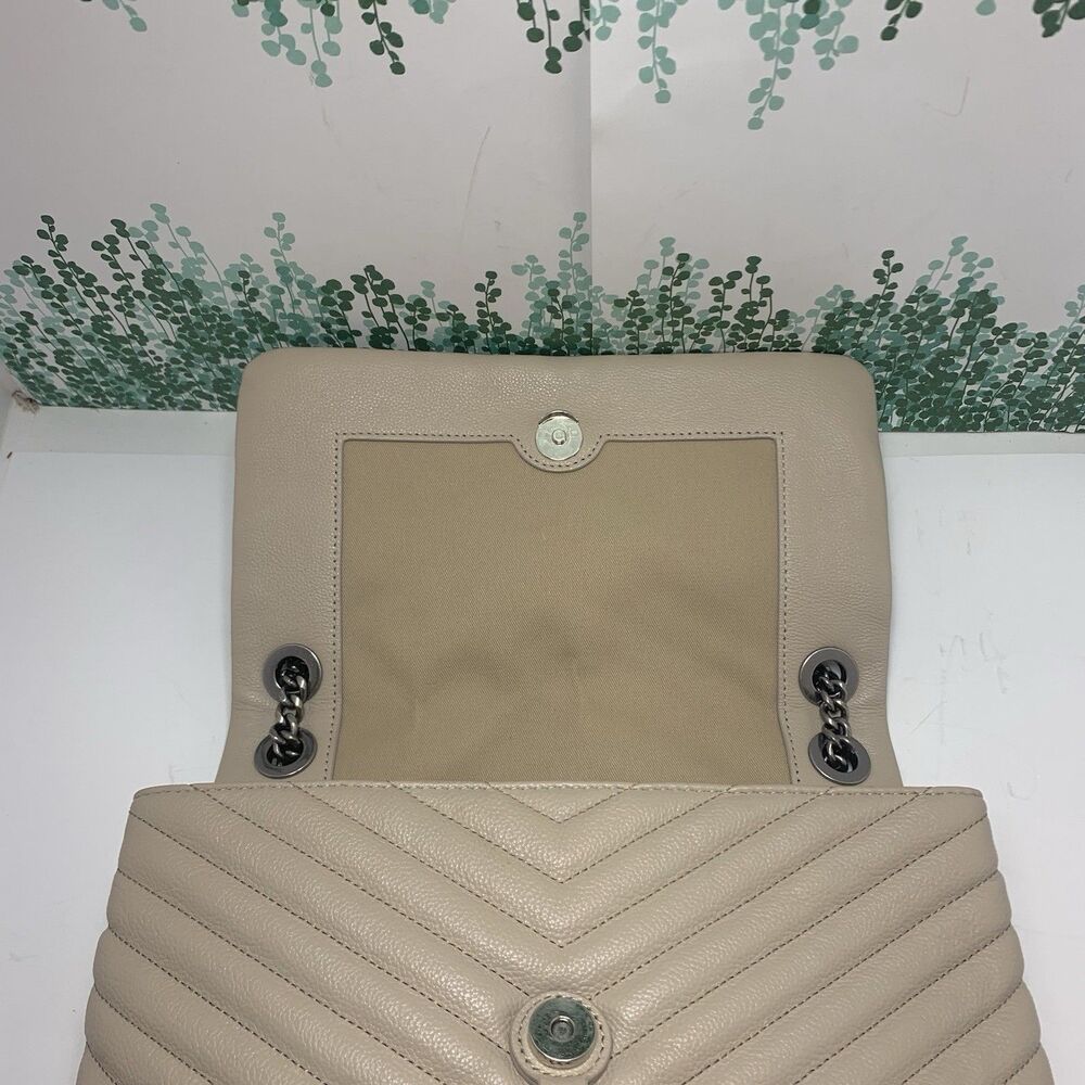 Rebecca Minkoff Quilted Leather Cream Neutral  Flap Shoulder Crossbody Purse - Picture 11 of 16